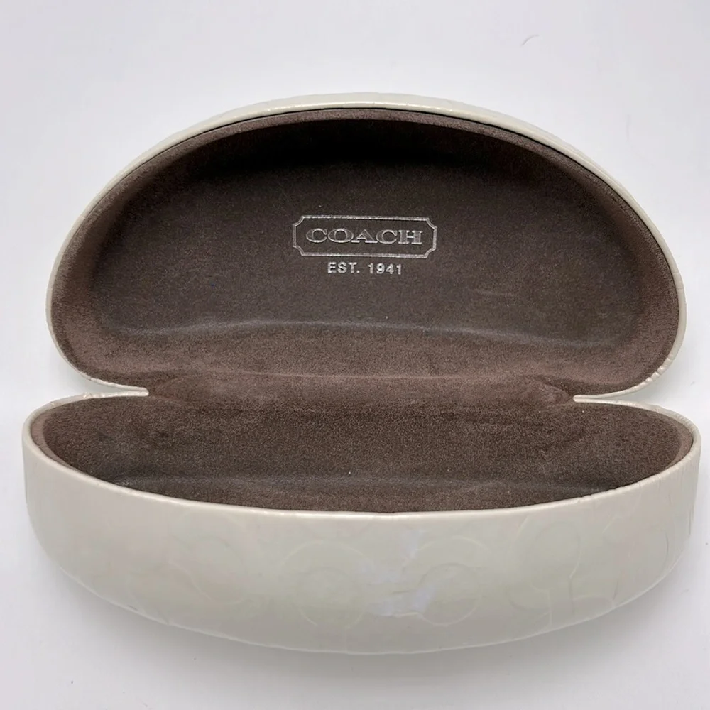 Coach Hard Clamshell Sunglasses Sunglass Case Cream Colored